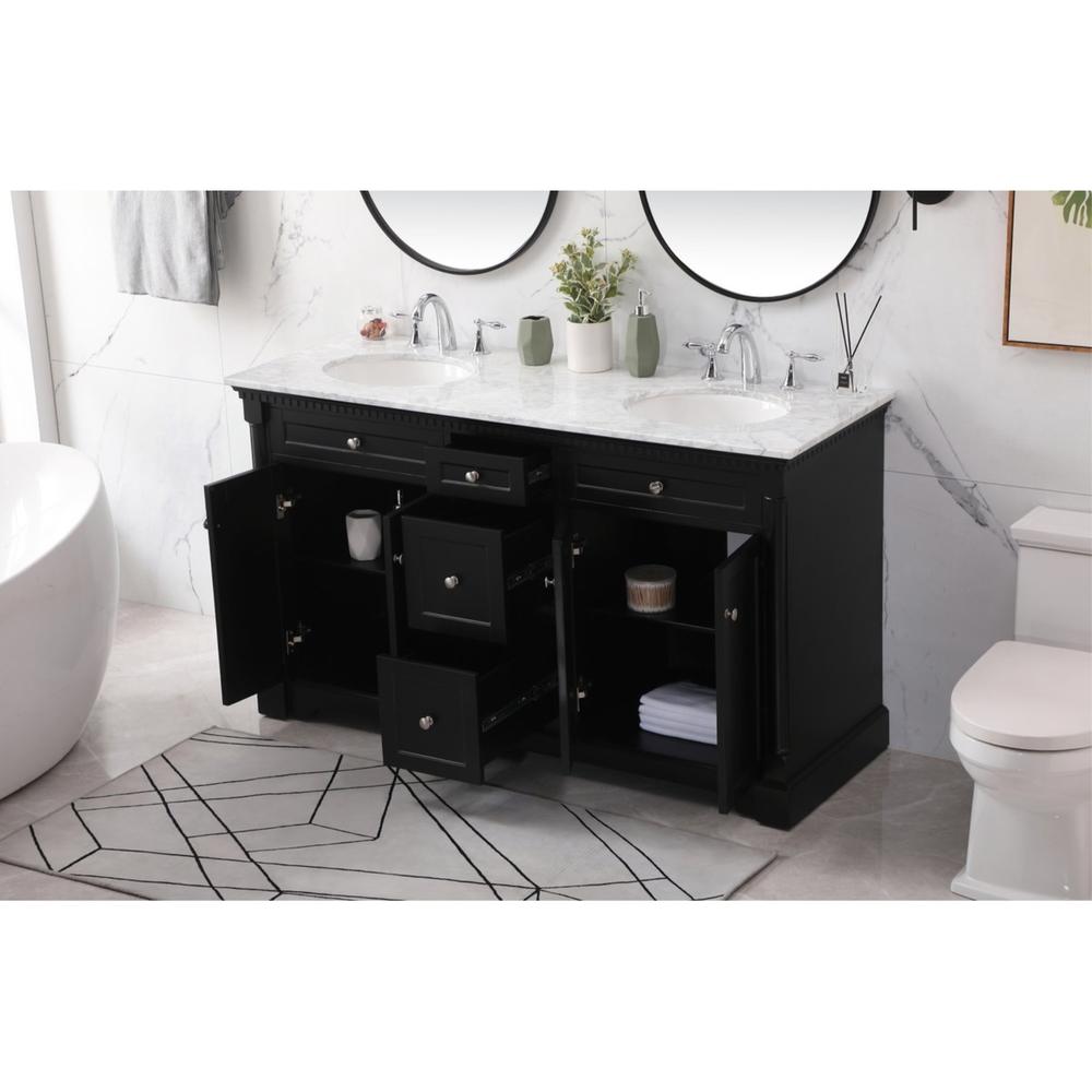 Elegant Decor 60 inch double bathroom vanity set in black