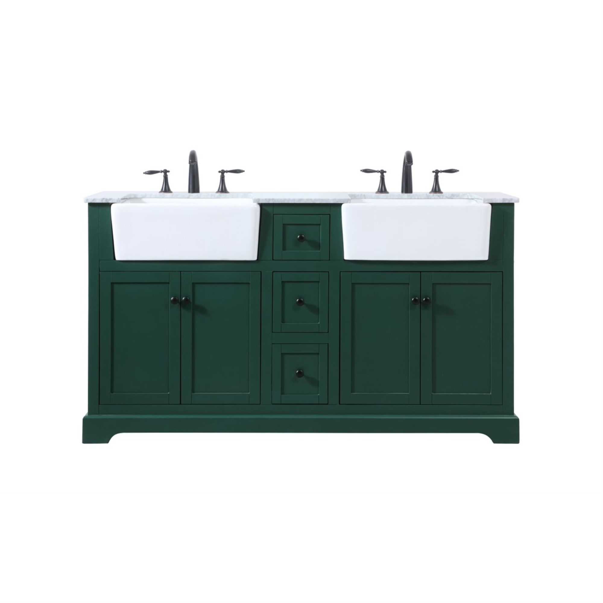 Elegant Decor 60 inch double bathroom vanity in green