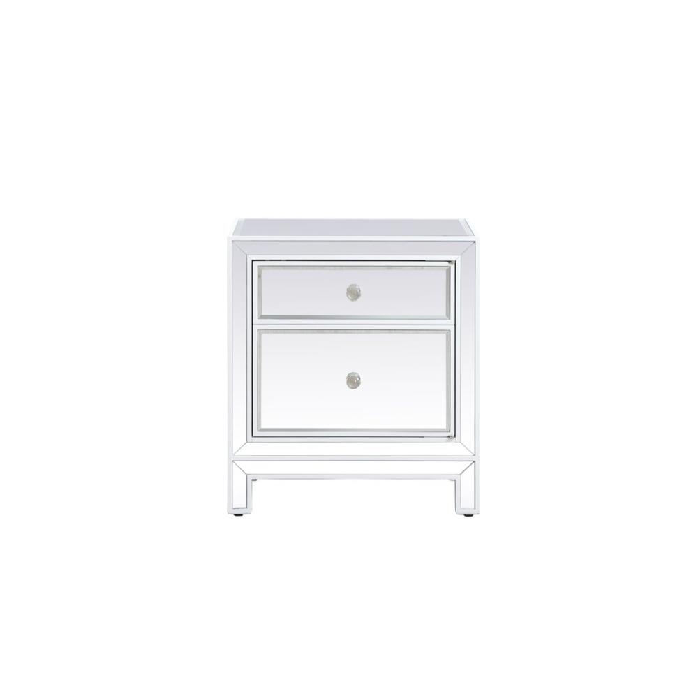 Elegant Decor 21 inch mirrored nightstand in white