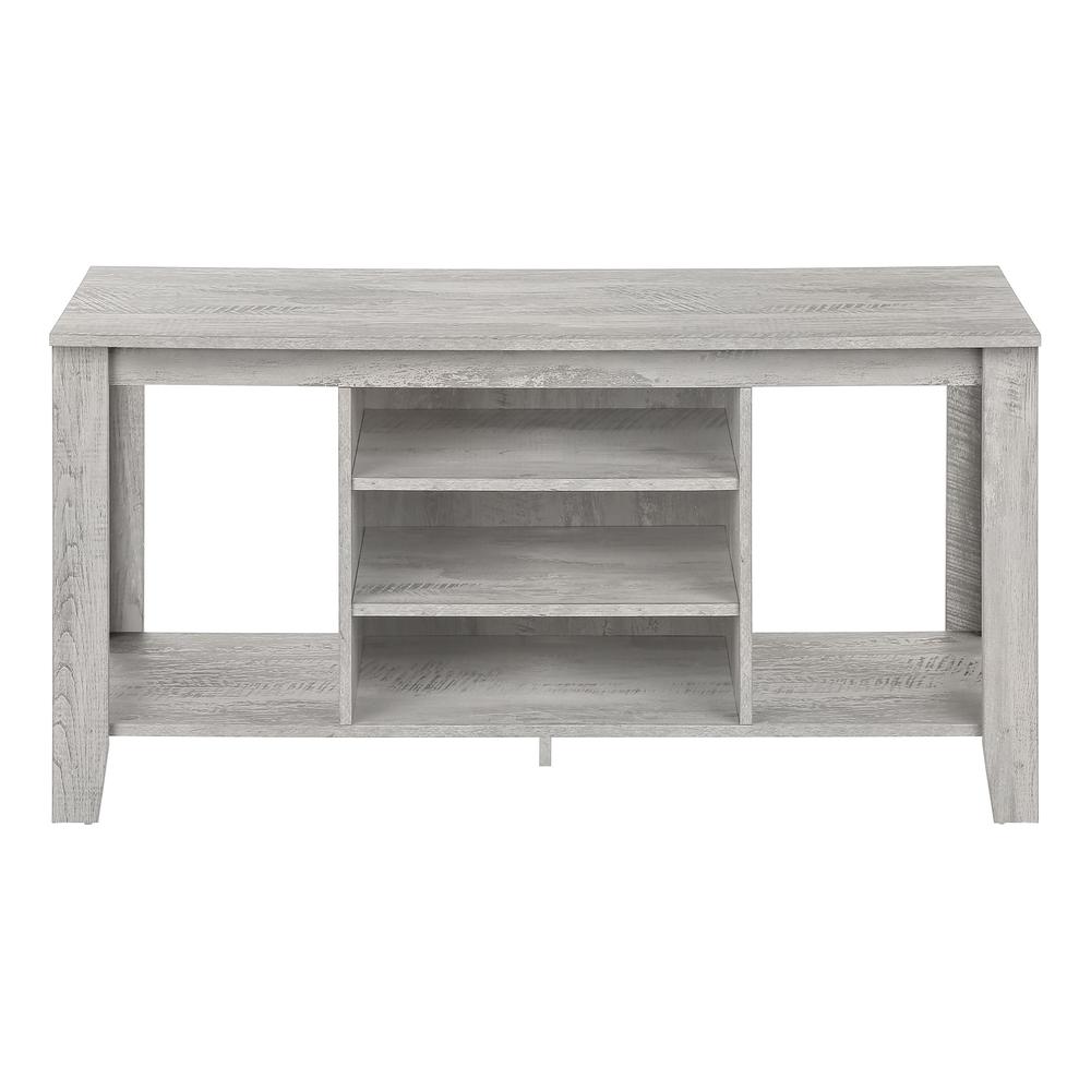 Monarch Specialties Tv Stand, 48 Inch, Console, Media Entertainment Center, Storage Shelves, Living Room, Bedroom, Laminate, Grey, Contemporary, 