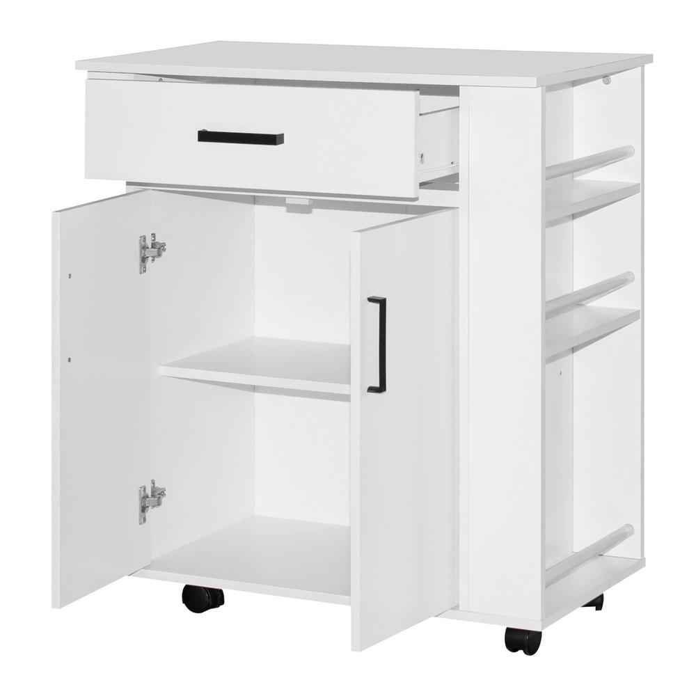 Better Homes Better Home Products Shelby Rolling Kitchen Cart with Storage Cabinet - White