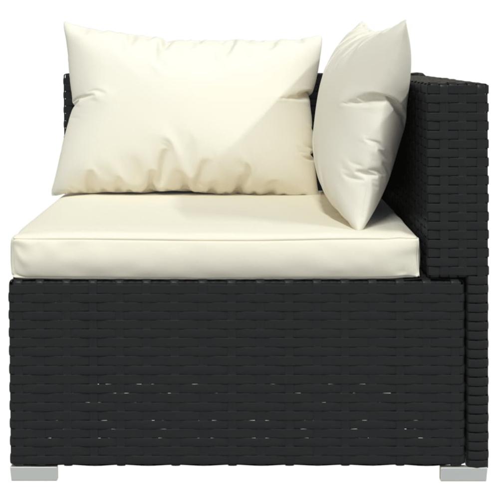vidaXL 12 Piece Garden Lounge Set with Cushions Poly Rattan Black Black
