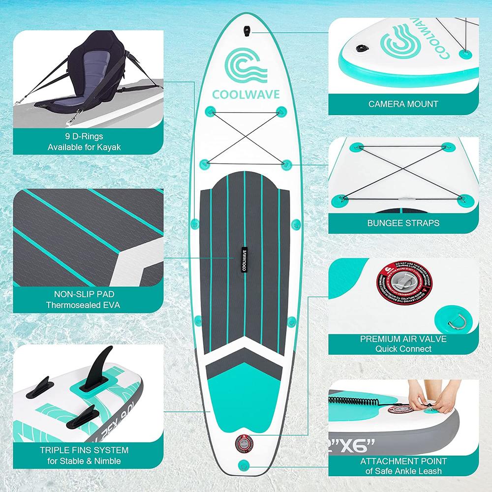 CoolWave Inflatable Paddle Board (Green)
