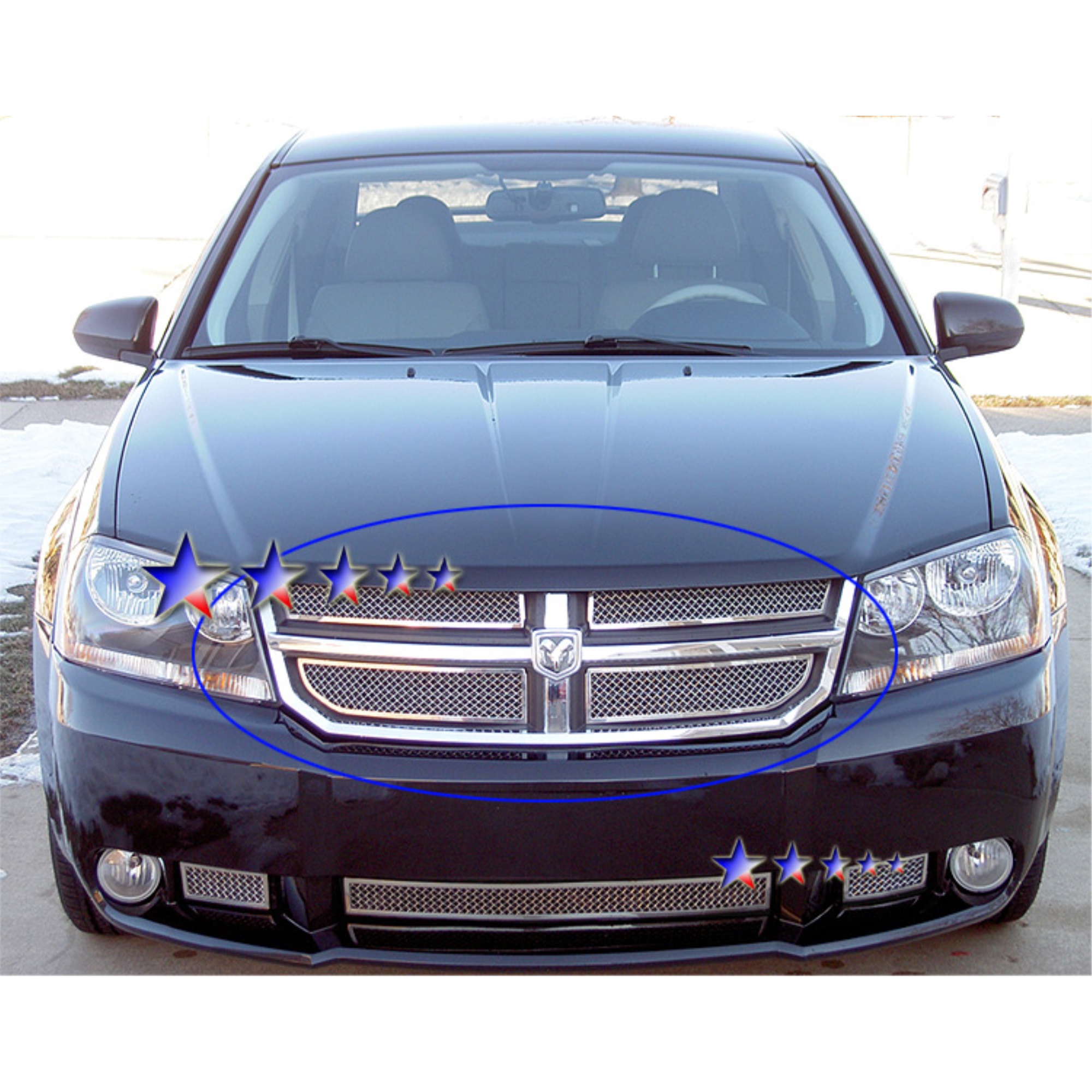 APS 2007-2010 Dodge Avenger Sxt Stainless Steel Polished Finish 1.8 Mm Wire Mesh Mesh Grille