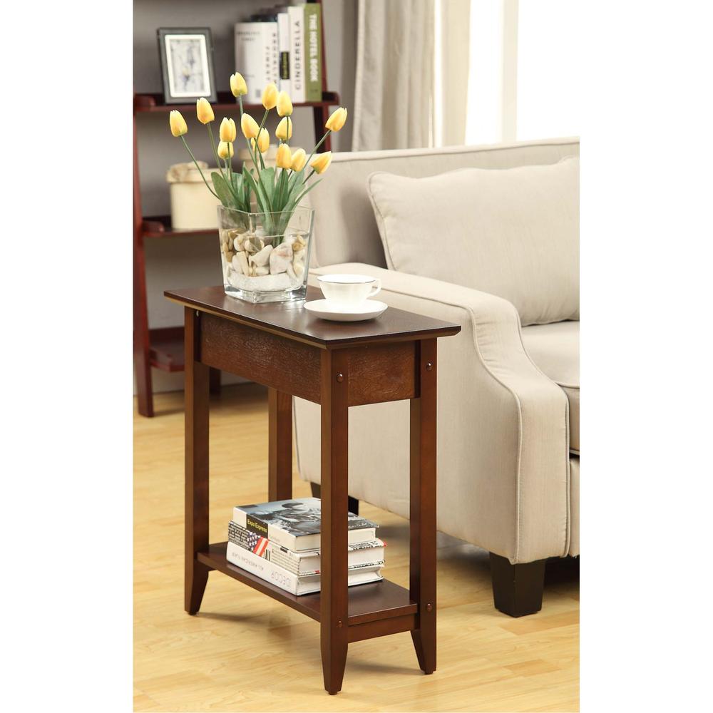 Convenience Concepts American Heritage Flip Top End Table with Shelf