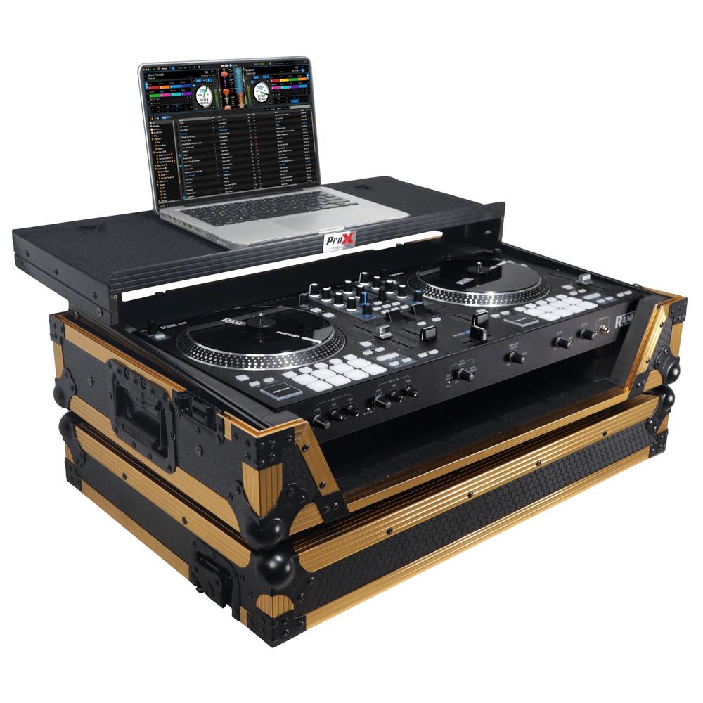 PROX ATA Flight Style Road Case for RANE ONE DJ Controller with Laptop Shelf in Limited Edition Gold