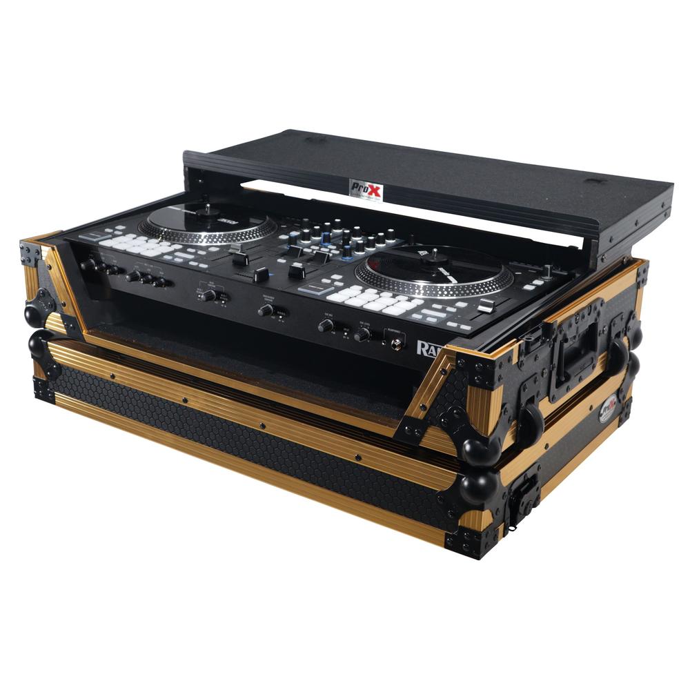 PROX ATA Flight Style Road Case for RANE ONE DJ Controller with Laptop Shelf in Limited Edition Gold