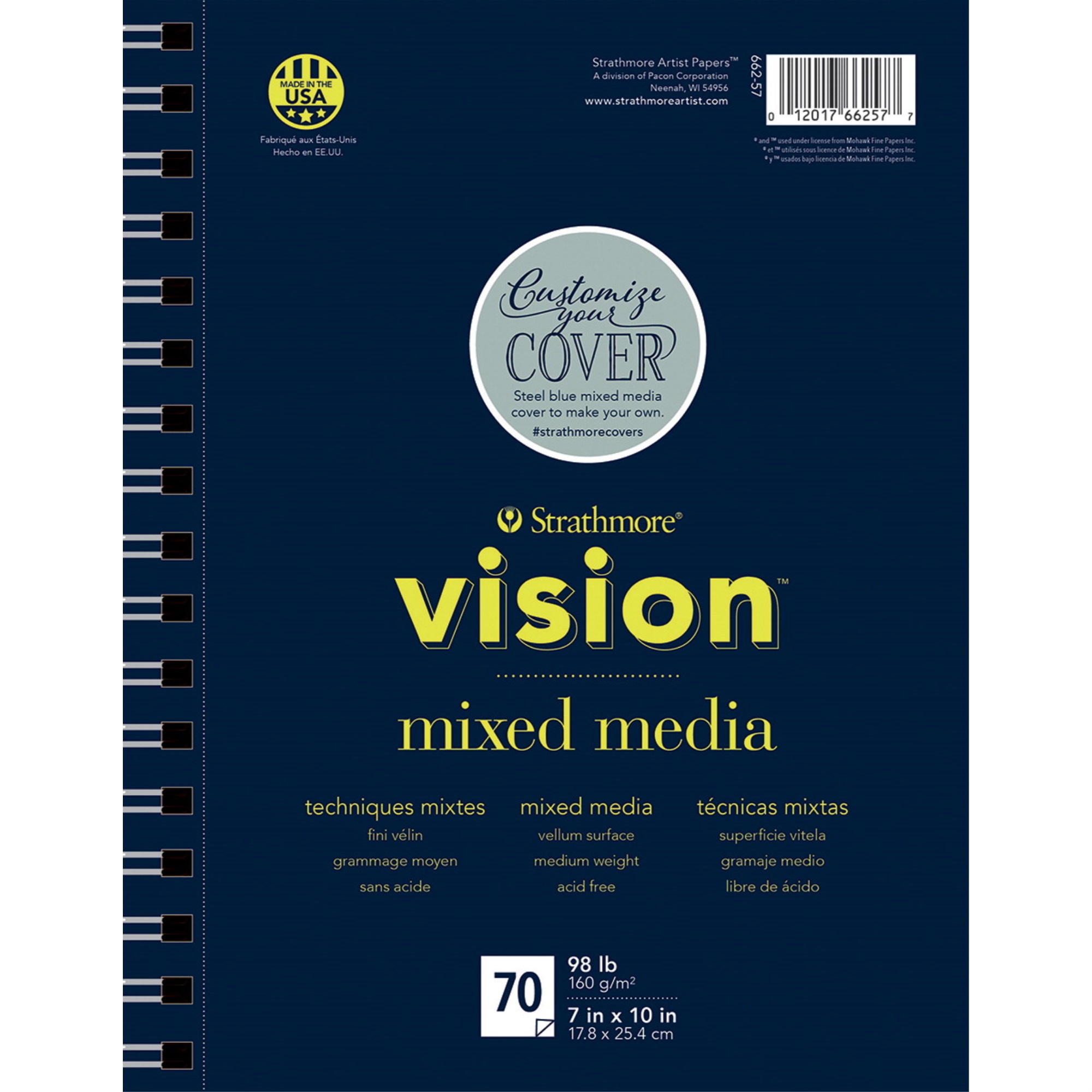 Strathmore Vision Mixed Media Pad, 7 x 10 Inches, 98 lb, 70 Sheets