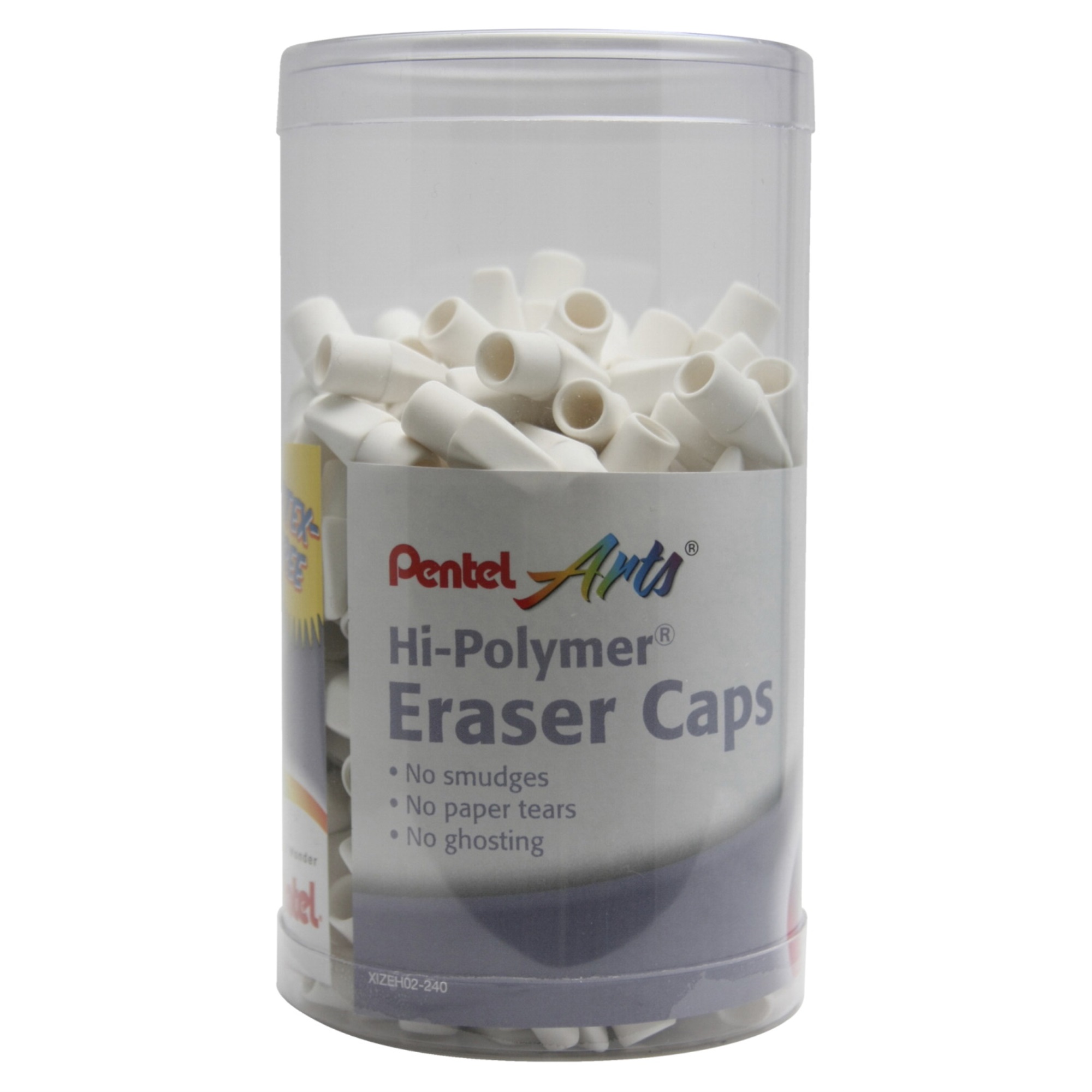 Pentel Hi-Polymer Cap Eraser, White, Pack of 240