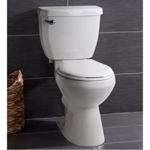 Miseno Two-Piece High Efficiency Toilet With Round Chair Height Bowl, Molded Seat, Trip Lever And Wax Ring (1.28 Gpf) White
