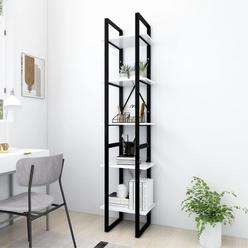 vidaXL Bookshelf, 5-Tier Book Cabinet Open Shelf Bookcase, Wall Bookshelf Storage Shelf, Freestanding Shelving Unit, Modern, Whi