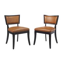 Modway Furniture EEI-4558-TAN Pristine Vegan Leather Dining Chairs&#44; Tan - Set of 2