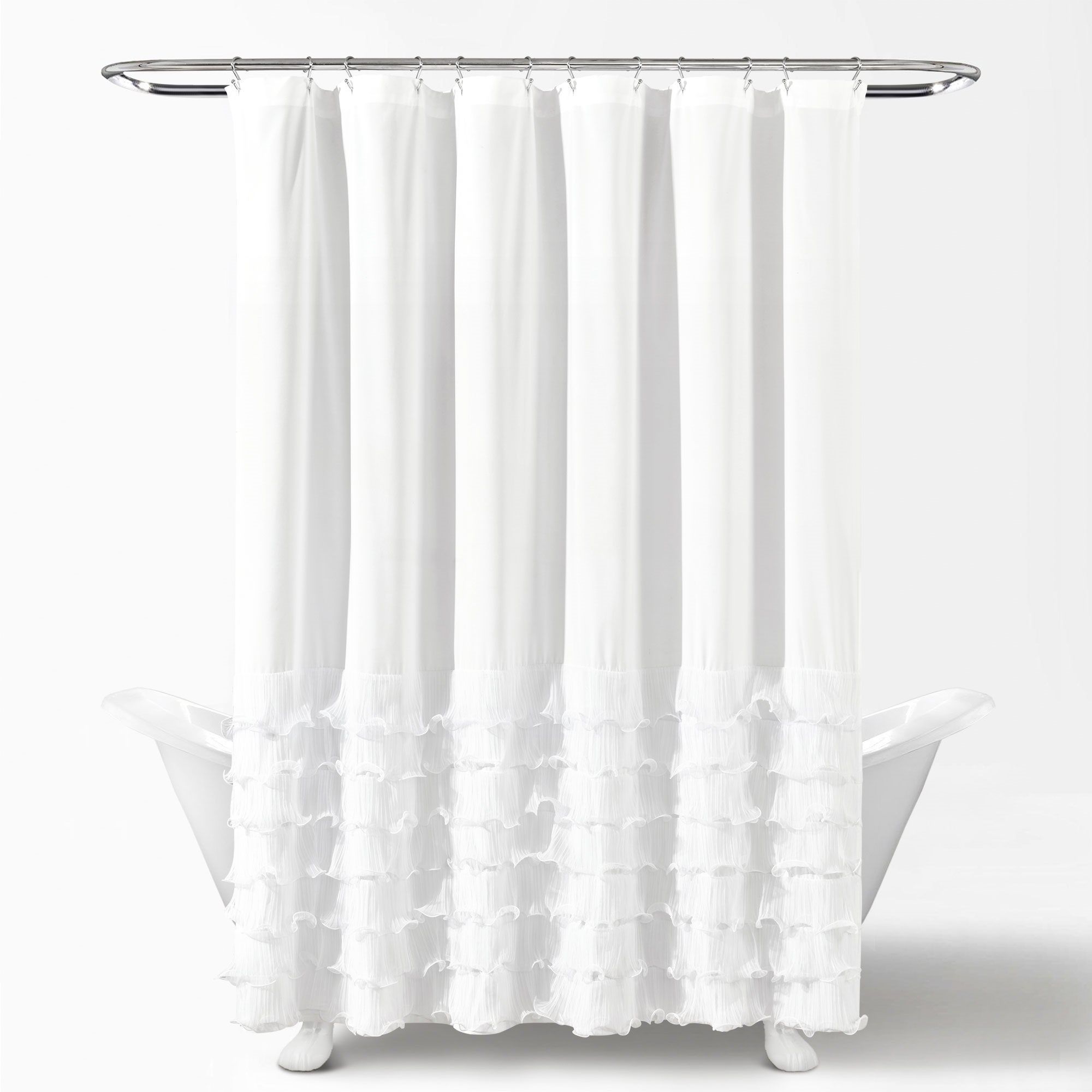 Lush Decor Avery Shower Curtain White 72x72