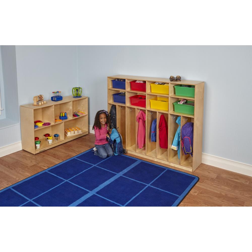 Childcraft Narrow Coat Locker, 8 Cubbies, 59-1/2 x 13-3/4 x 48 Inches