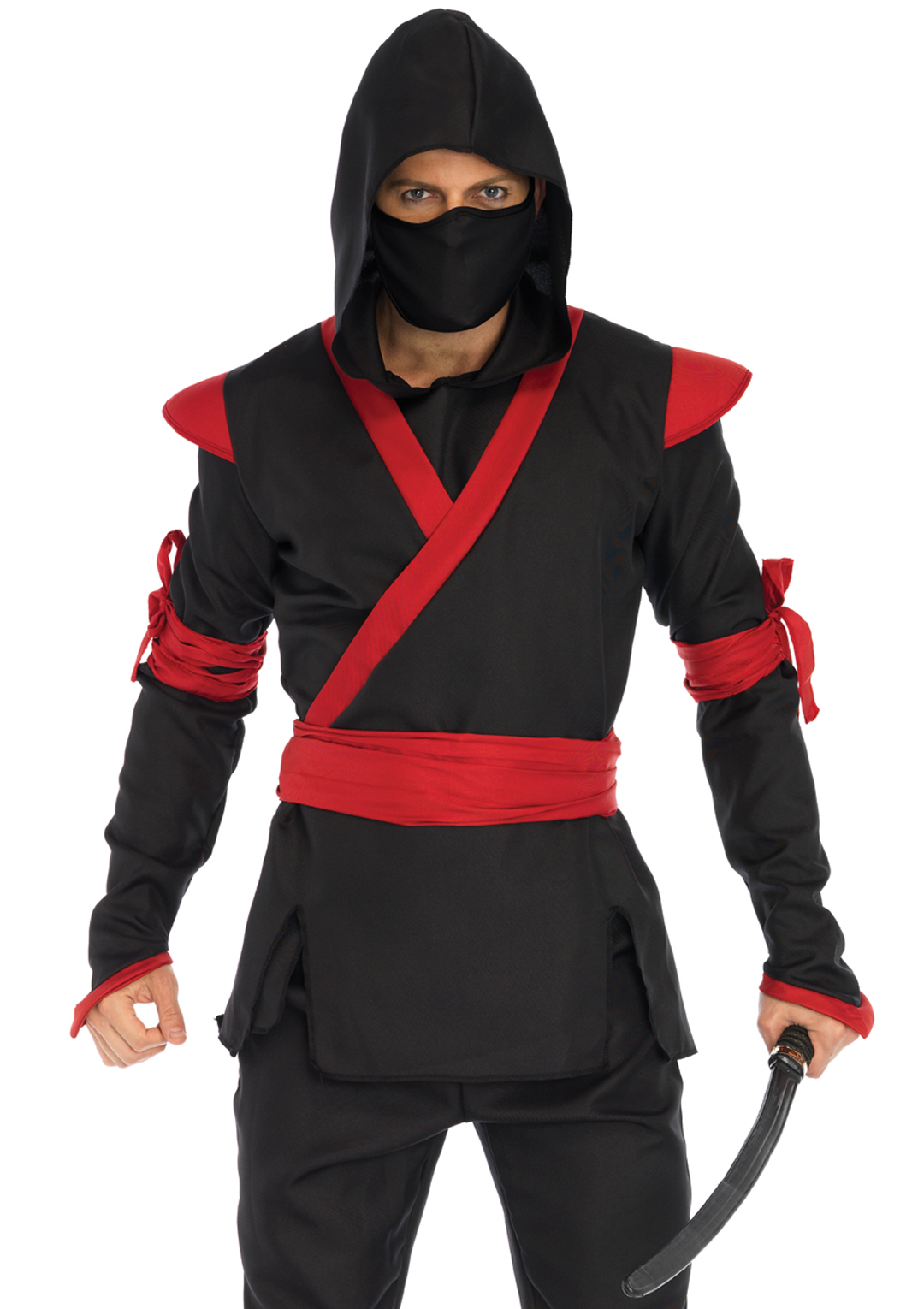 Leg Avenue 5PC Ninja, includes shirt with Black/Red Color