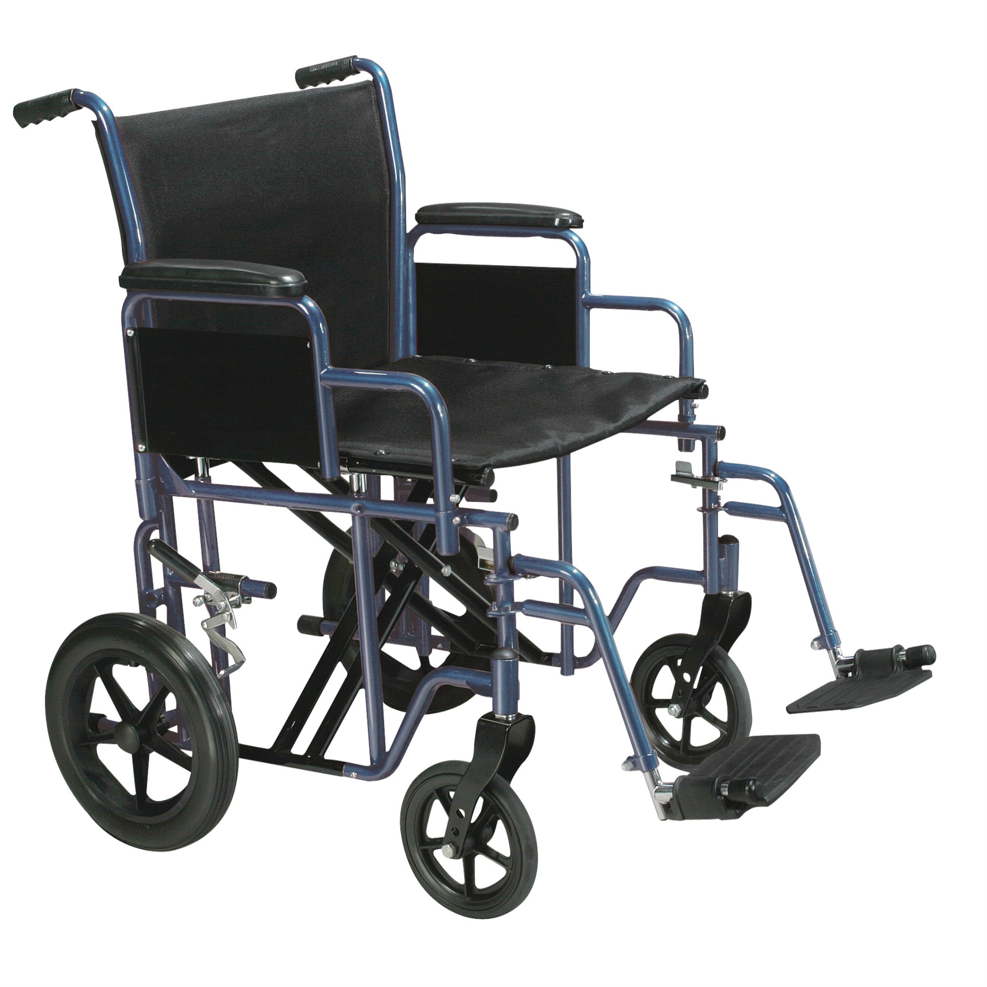 Drive Medical Bariatric Heavy Duty Transport Wheelchair with Swing Away Footrest, 20" Seat, Blue