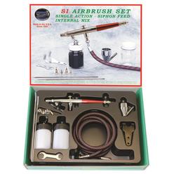 Paasche Airbrush Single Action Internal Mix Set with all three heads