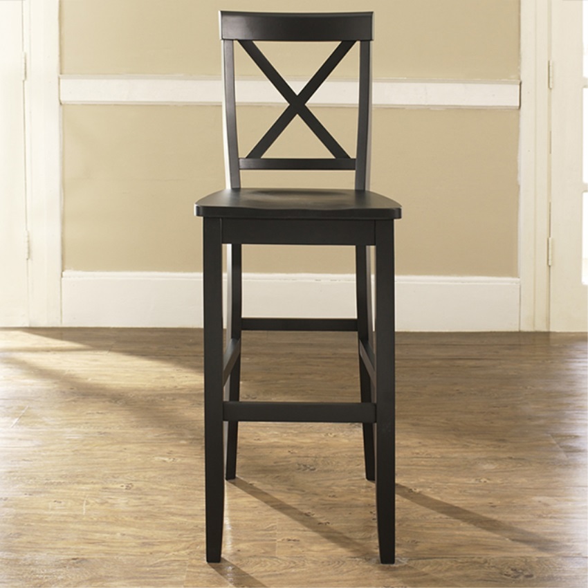 Ergode X-BACK BAR STOOL IN BLACK FINISH WITH 30 INCH SEAT HEIGHT.  (SET OF TWO)