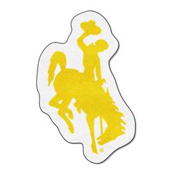 Fanmats 25714 30 x 30.4 in. Wyoming Cowboys Mascot Rug Yellow Cowboy Logo&#44; Yellow