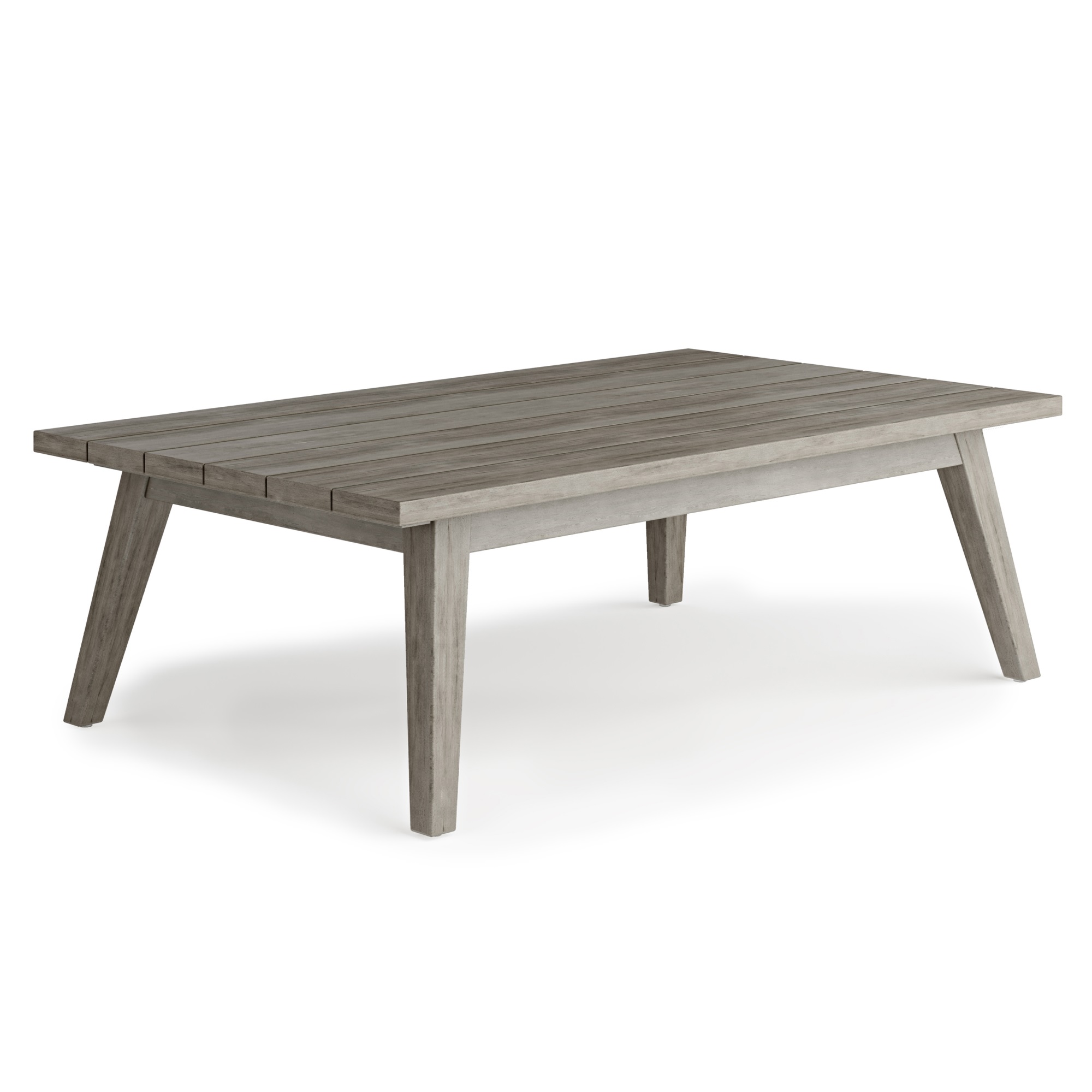 Simpli Home Santiago Outdoor Coffee Table in Distressed Weathered Grey