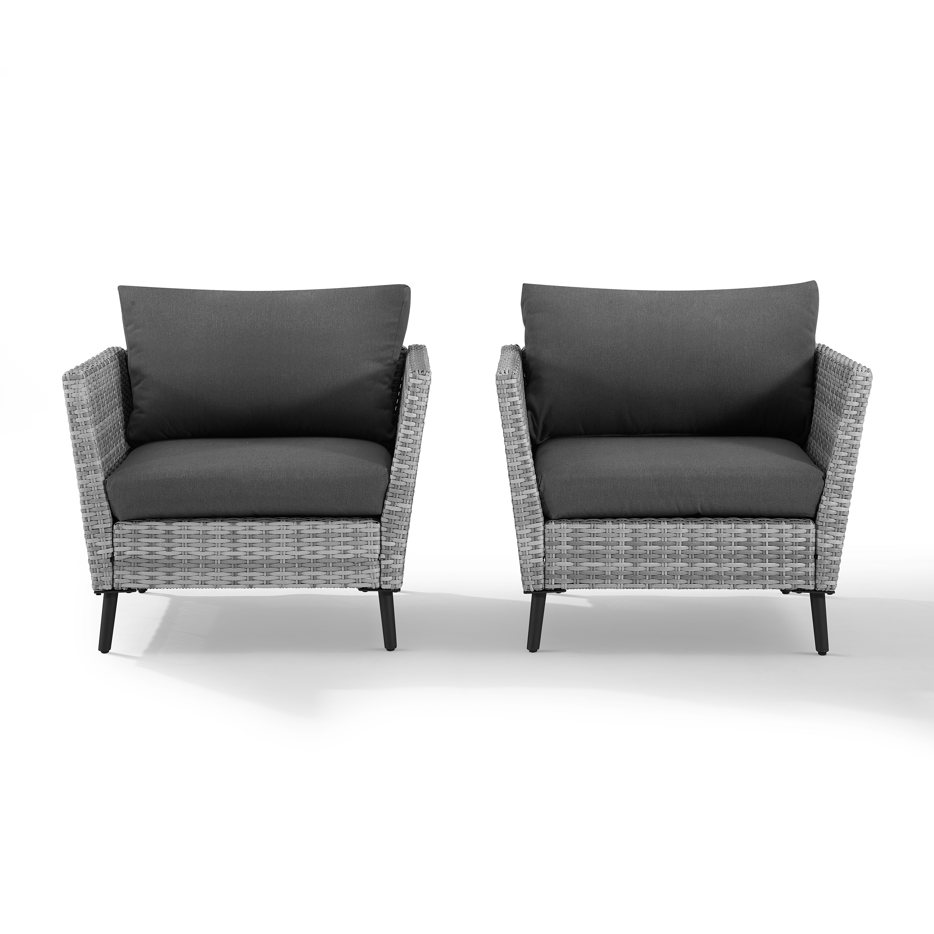 Crosley Furniture CO7318GY-CL Richland Arm Chairs&#44; Grey - Set of 2&#44; 25.5 x 31.75 x 34 in.