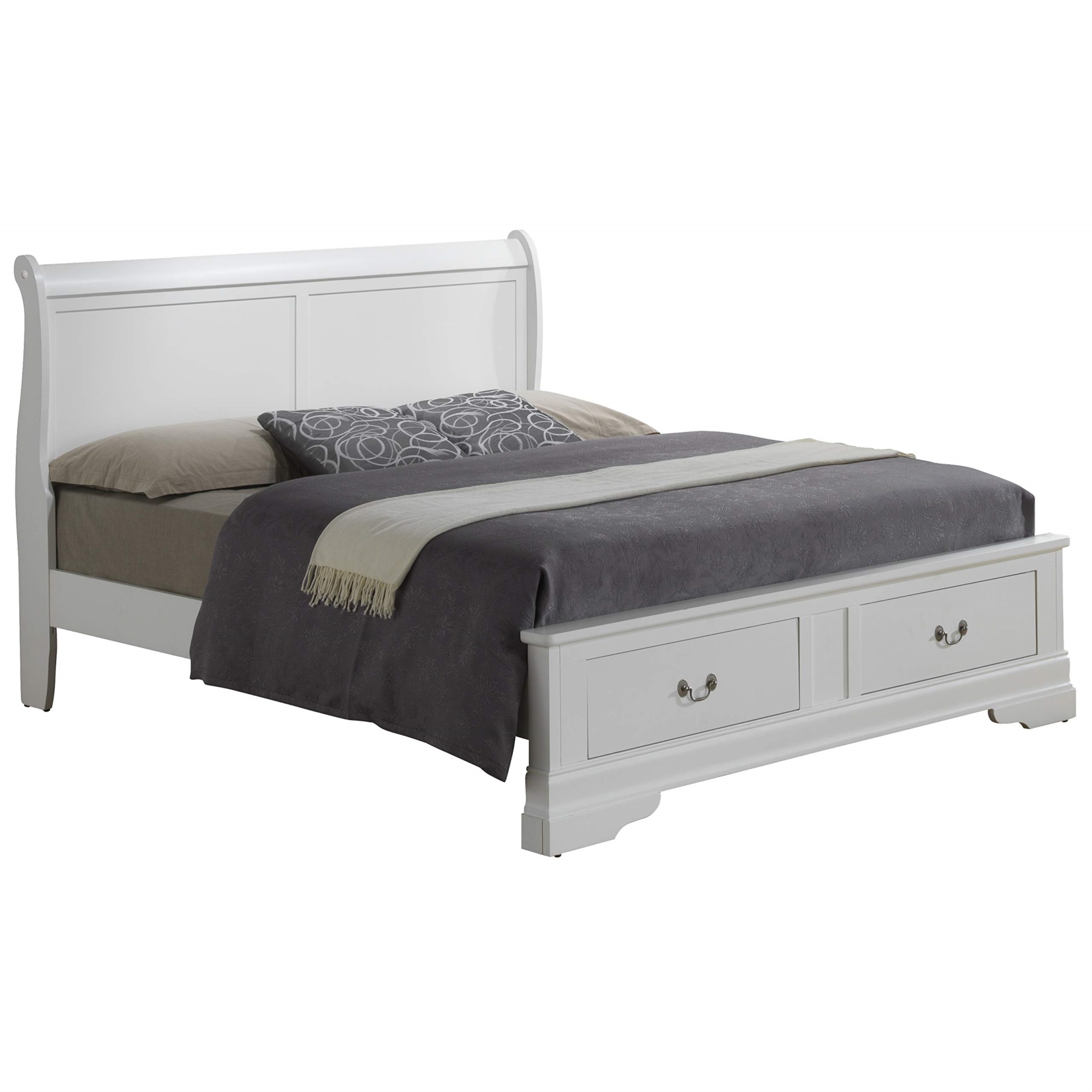 Glory Furniture Louis Phillipe G3190D-QSB2 Queen  Storage Bed , White