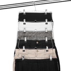 USTECH 6 Tier Skirt Pants Hanger Chrome Metal Organizer (2 Pack)