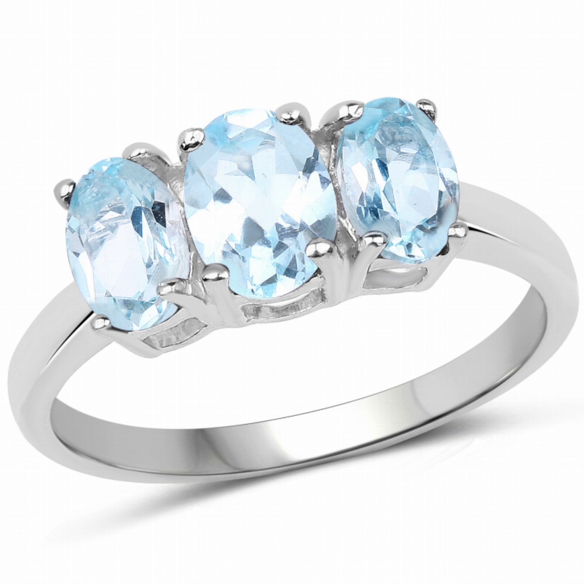 Quintessence Jewelry 1.97 Carat Genuine Blue Topaz .925 Sterling Silver Ring