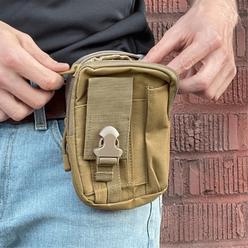 JupiterGear Jupiter Gear JG-SLNGBAG2-Khaki Tactical MOLLE Military Pouch Waist Bag for Hiking&#44; Running & Outdoor Activities&#44; Khaki