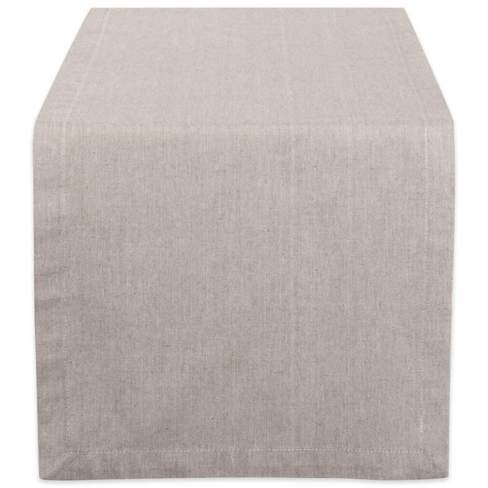 Design Imports DII Stone Brown Solid Chambray Table Runner