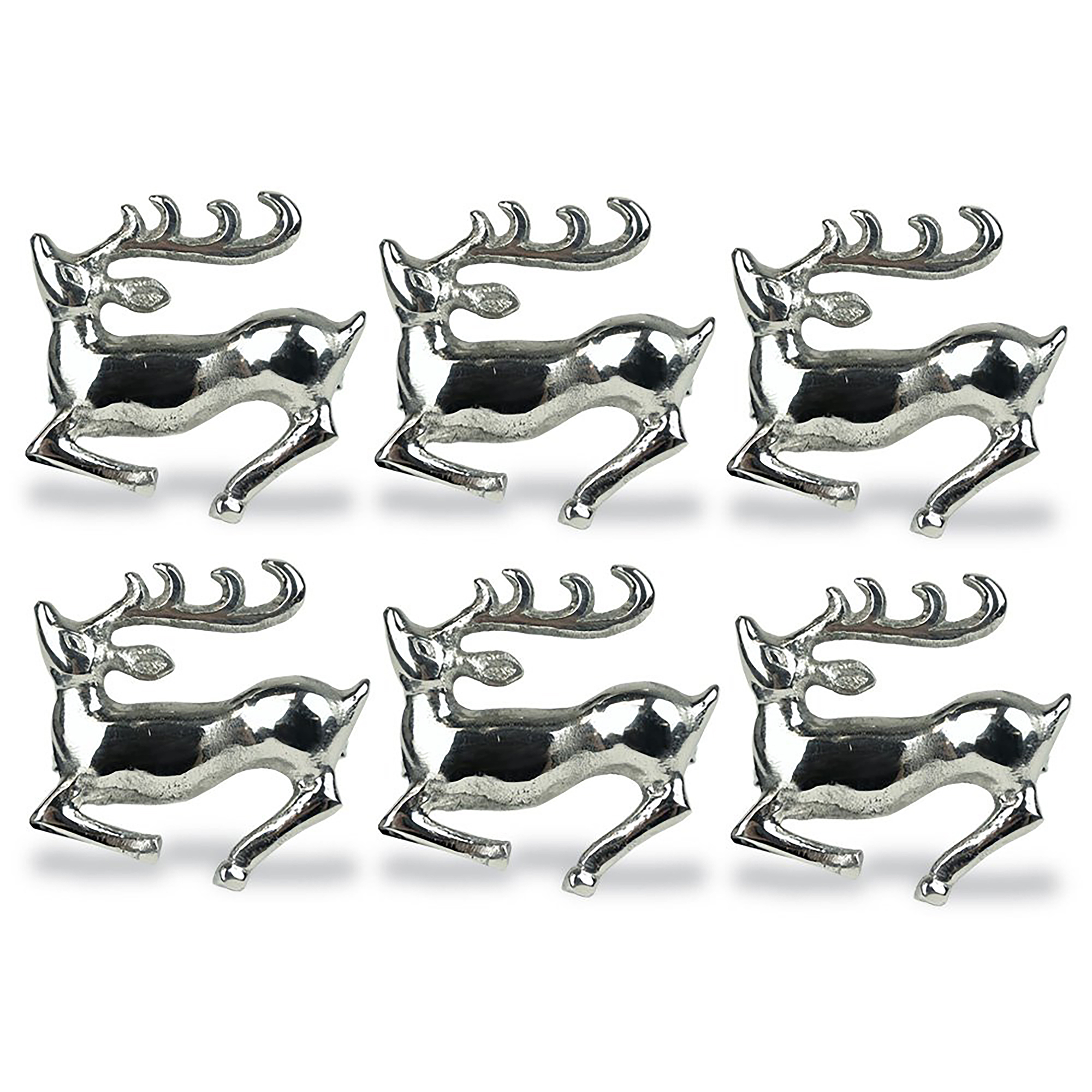 Design Imports Dii Silver Stag Napkin Ring (Set Of 6)