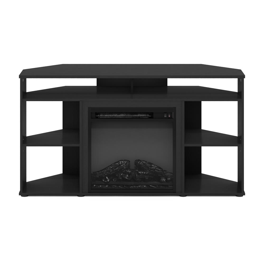 Lilola Home Furinno Jensen Corner TV Stand with Fireplace for TV up to 55 Inches, Americano