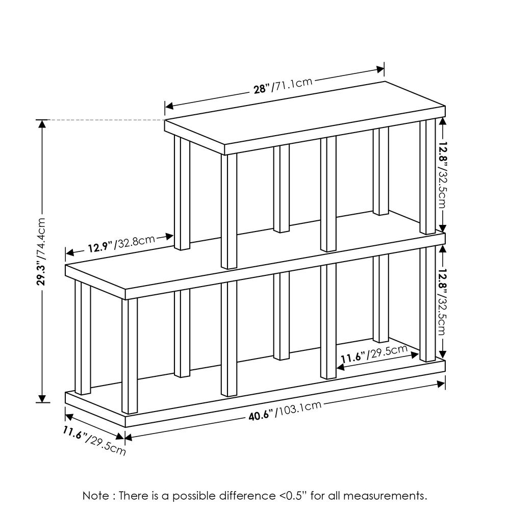 Rustic Farmhouse Furinno Turn-N-Tube No Tools 5-Cube Decorative Display Shelf, Americano/Black