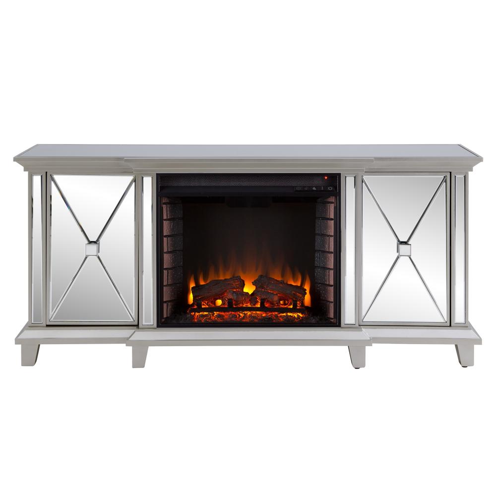 Southern Enterprise Toppington Mirrored Fireplace Media Console