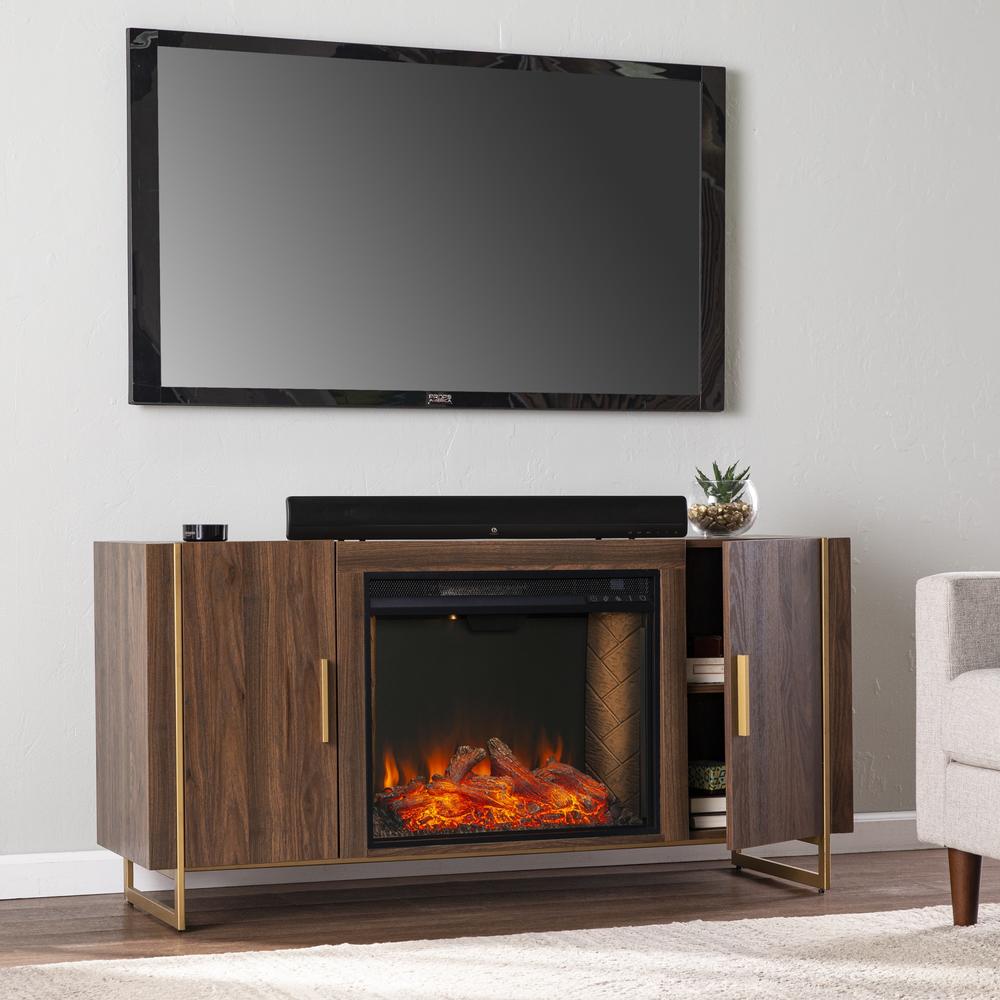 Southern Enterprise Dashton Smart Fireplace with Media Storage