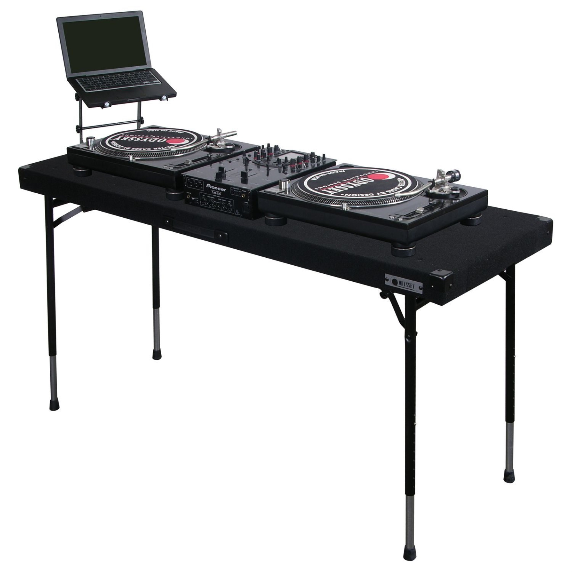 Odyssey CARPETED DJ WORK TABLE WITH ADUSTABLE LEGS