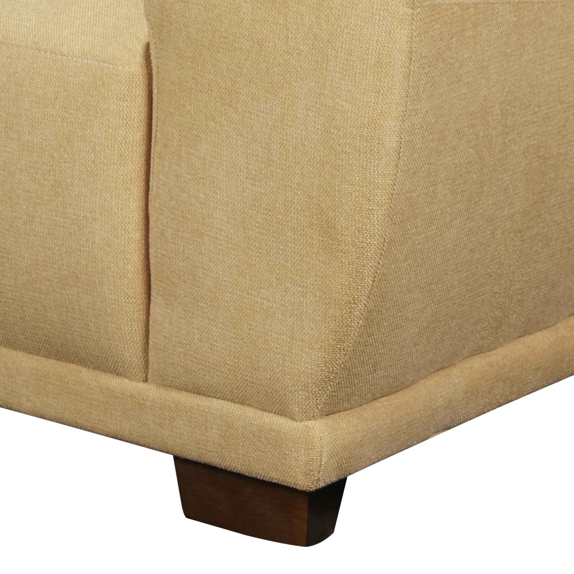 Benzara Fabric Upholstered Chair with Block Shaped Legs, Orange and Brown