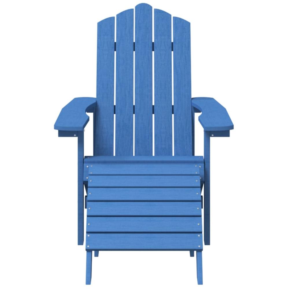vidaXL Patio Adirondack Chairs with Footstool & Table HDPE Aqua Blue Blue