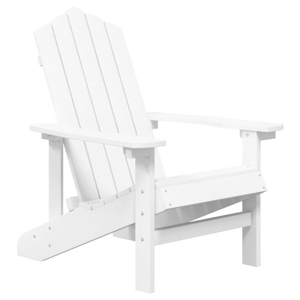 vidaXL Patio Adirondack Chairs with Table HDPE White White