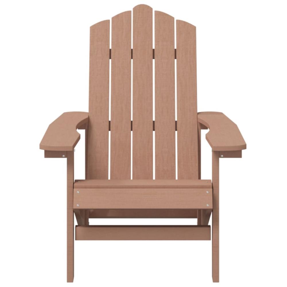 vidaXL Patio Adirondack Chairs with Table HDPE Brown Brown
