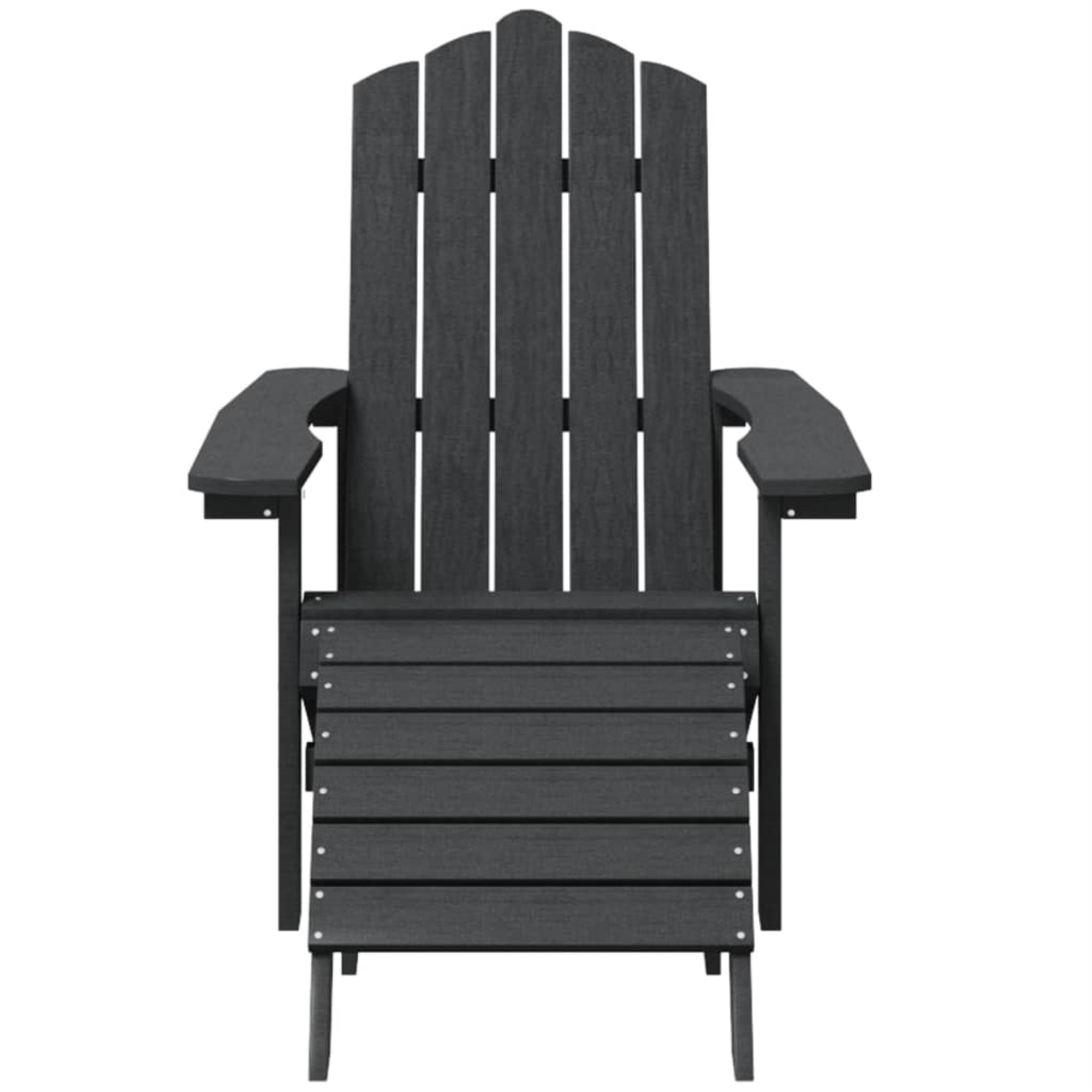 vidaXL Patio Adirondack Chairs 2 pcs with Footstools HDPE Anthracite Anthracite