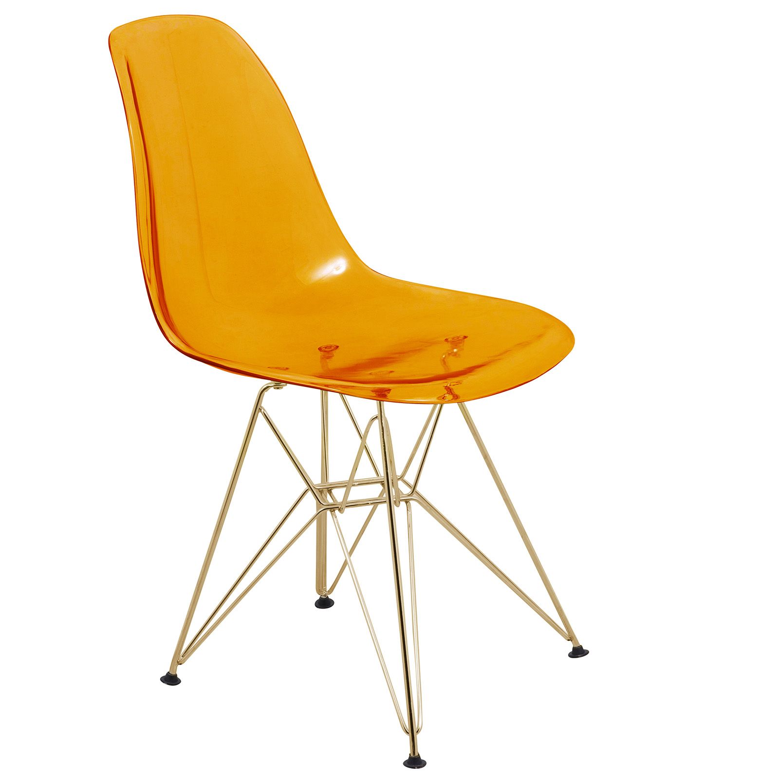LeisureMod Cresco Molded Eiffel Side Chair with Gold Base
