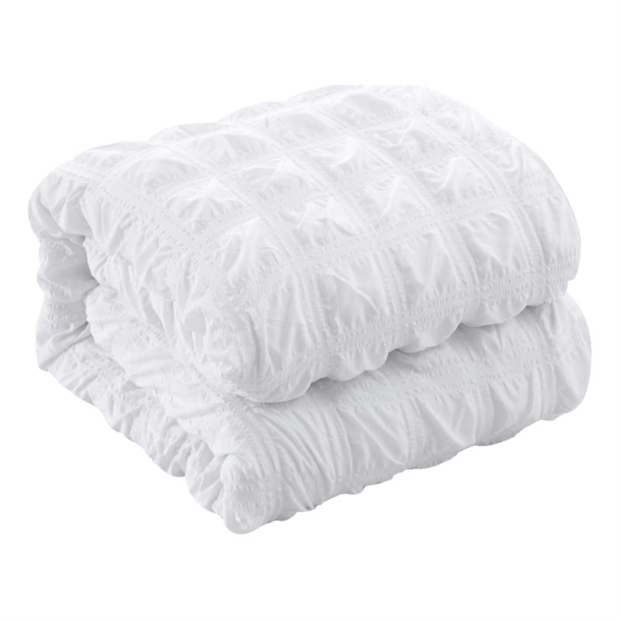 Inspired Home Decor, LLC Inspired Home Kynnedi 7pc Full/Queen Duvet Set 2 Pillow Shams, 2 Euro Shams, 2 Decorative Pillows, 1 Duvet Cover , White