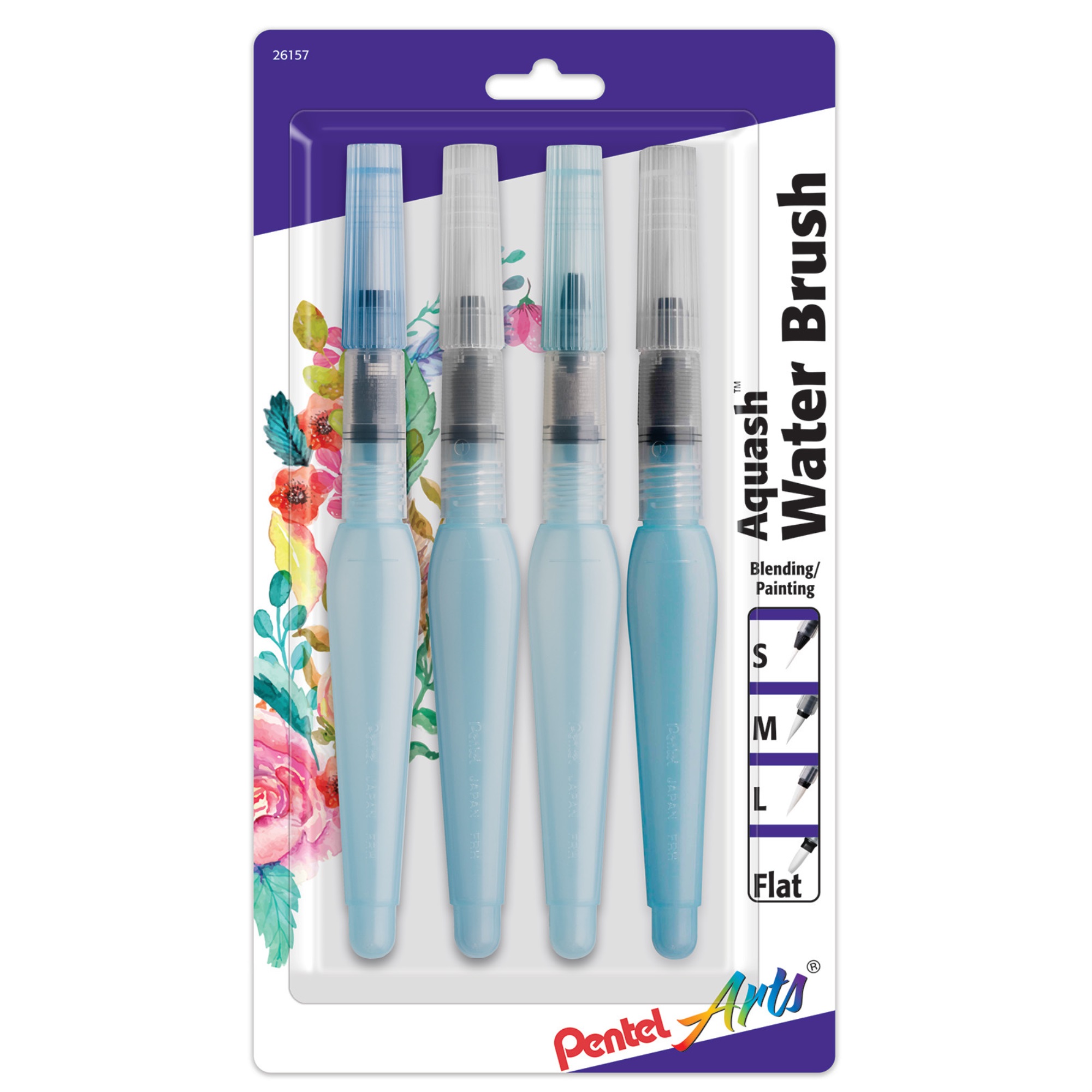 Pentel Aquash Water Brush Set, 4-Brushes