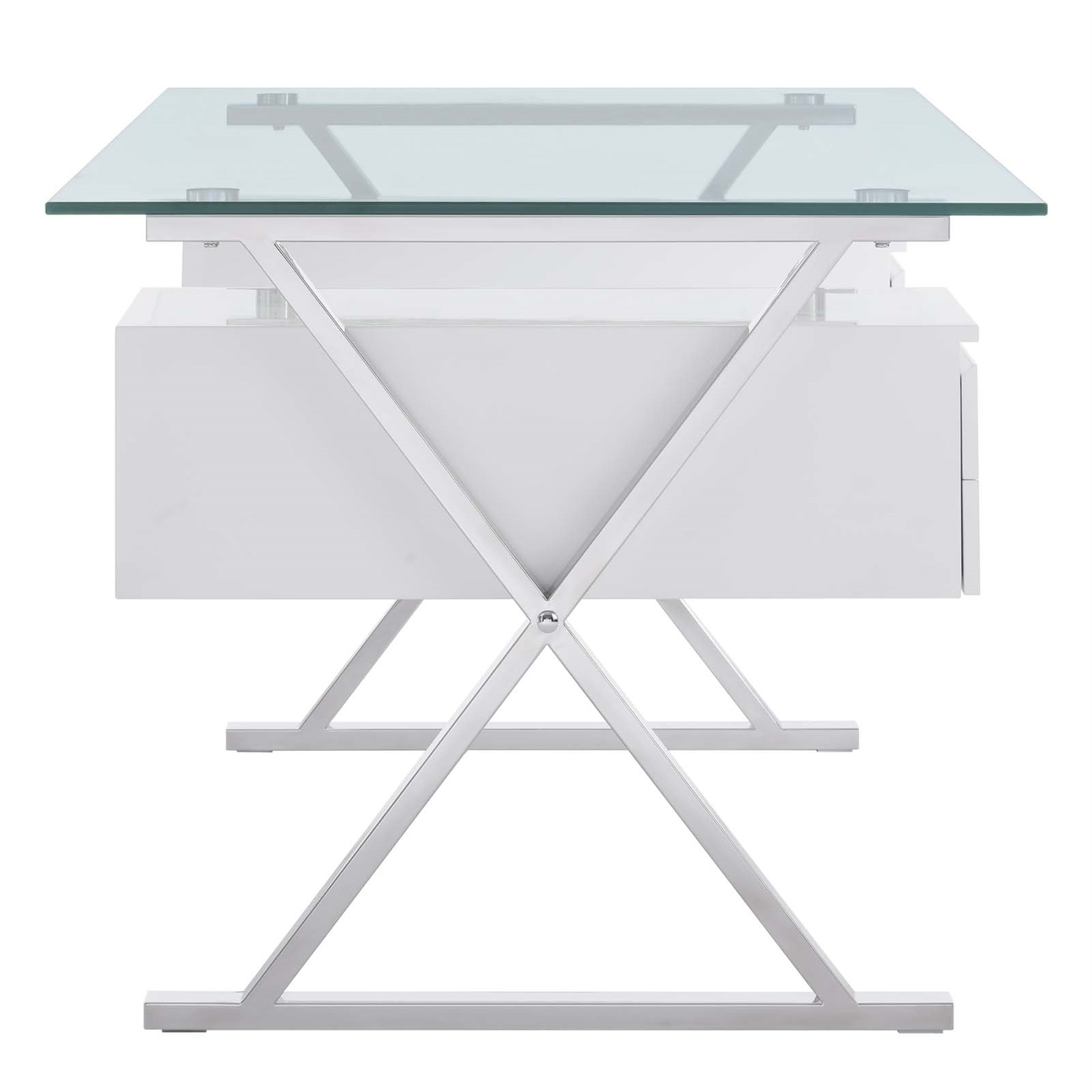 Modway Sector 71" Glass Top Glass Office Desk