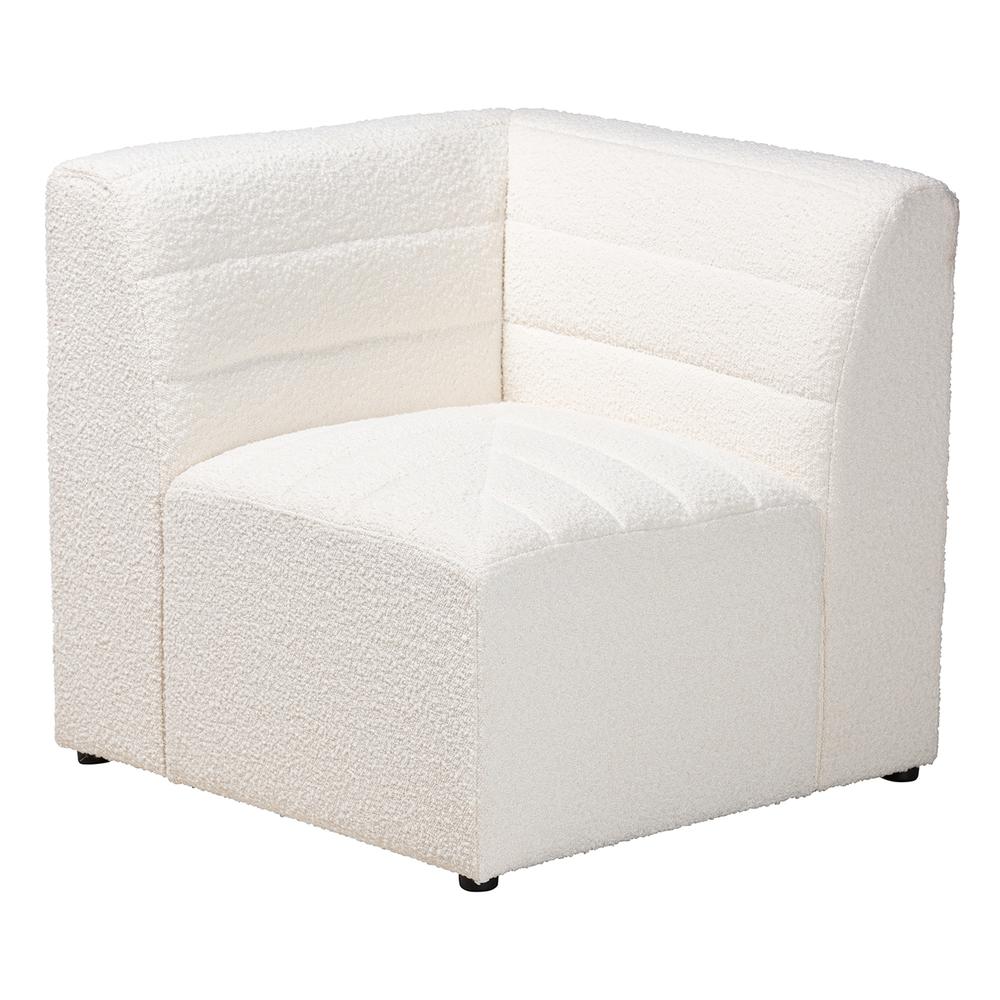 Baxton Studio Maya Modern White Boucle Fabric 4-Piece Modular Sectional Sofa