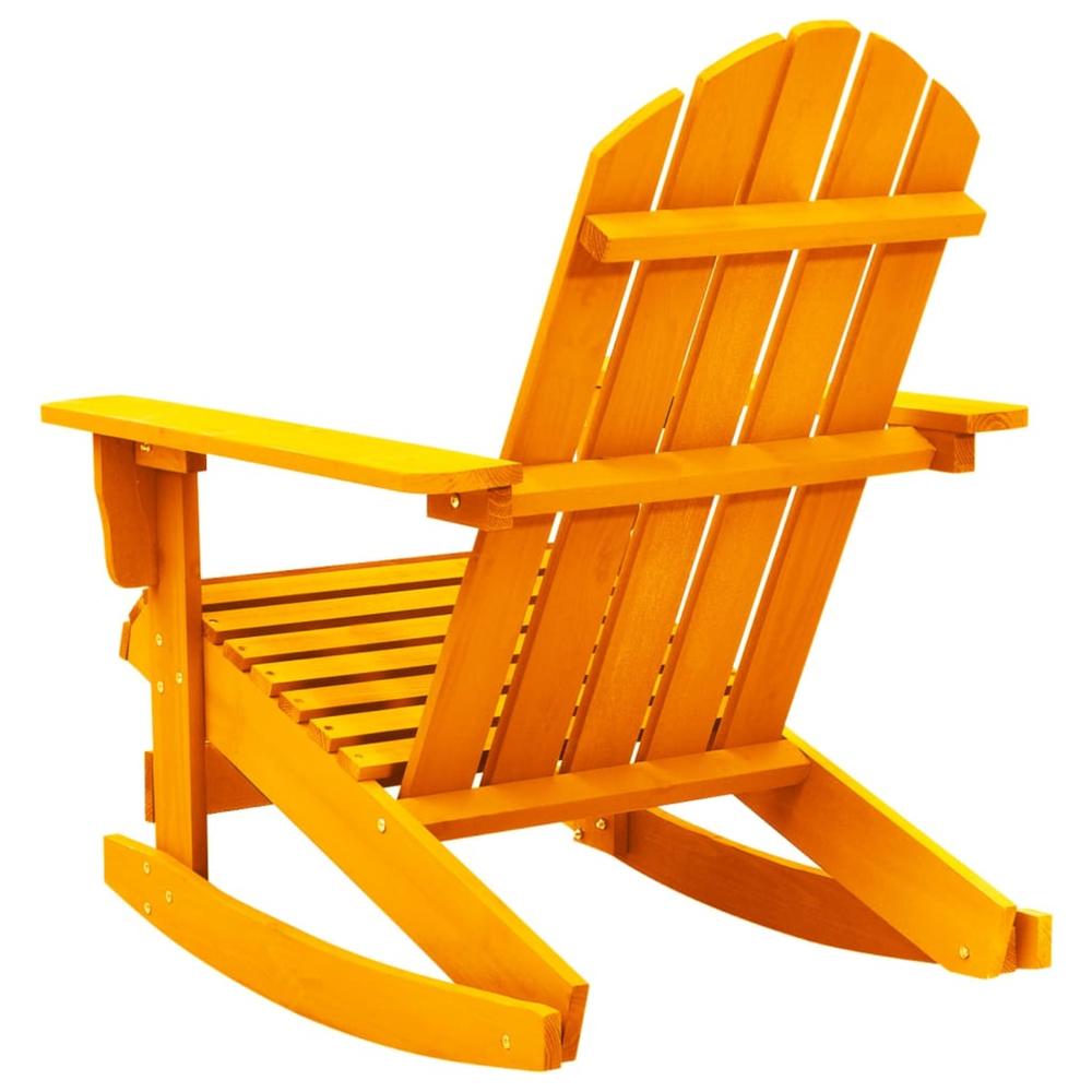 vidaXL Patio Adirondack Rocking Chair Solid Fir Wood Orange Orange