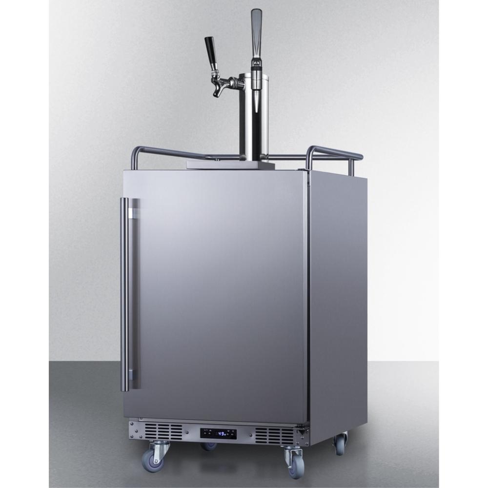 Summit Built-in commercially approved dual tap combo cold brew and nitro coffee kegerator in stainless steel