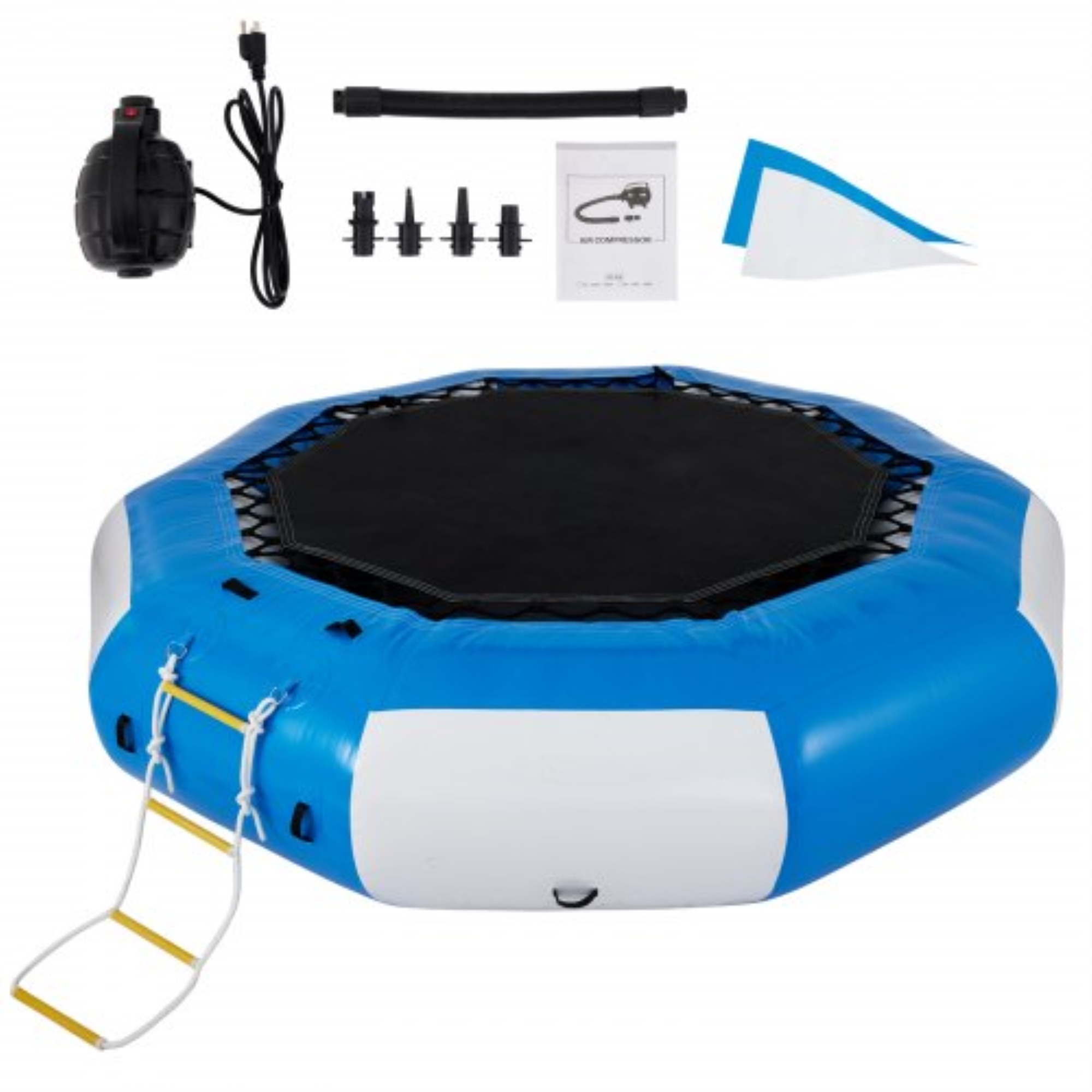 VEVOR 10Ft Diameter Inflatable Water Trampoline Bounce Swim Platform Lake Toy