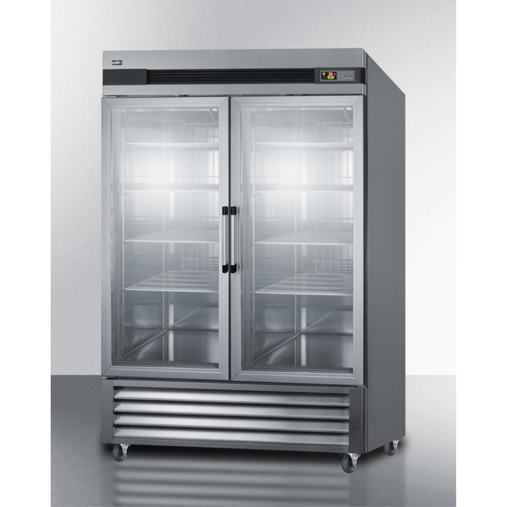 Summit Commercial Commercially approved 49 cu.ft. reach-in two-door glass door refrigerator